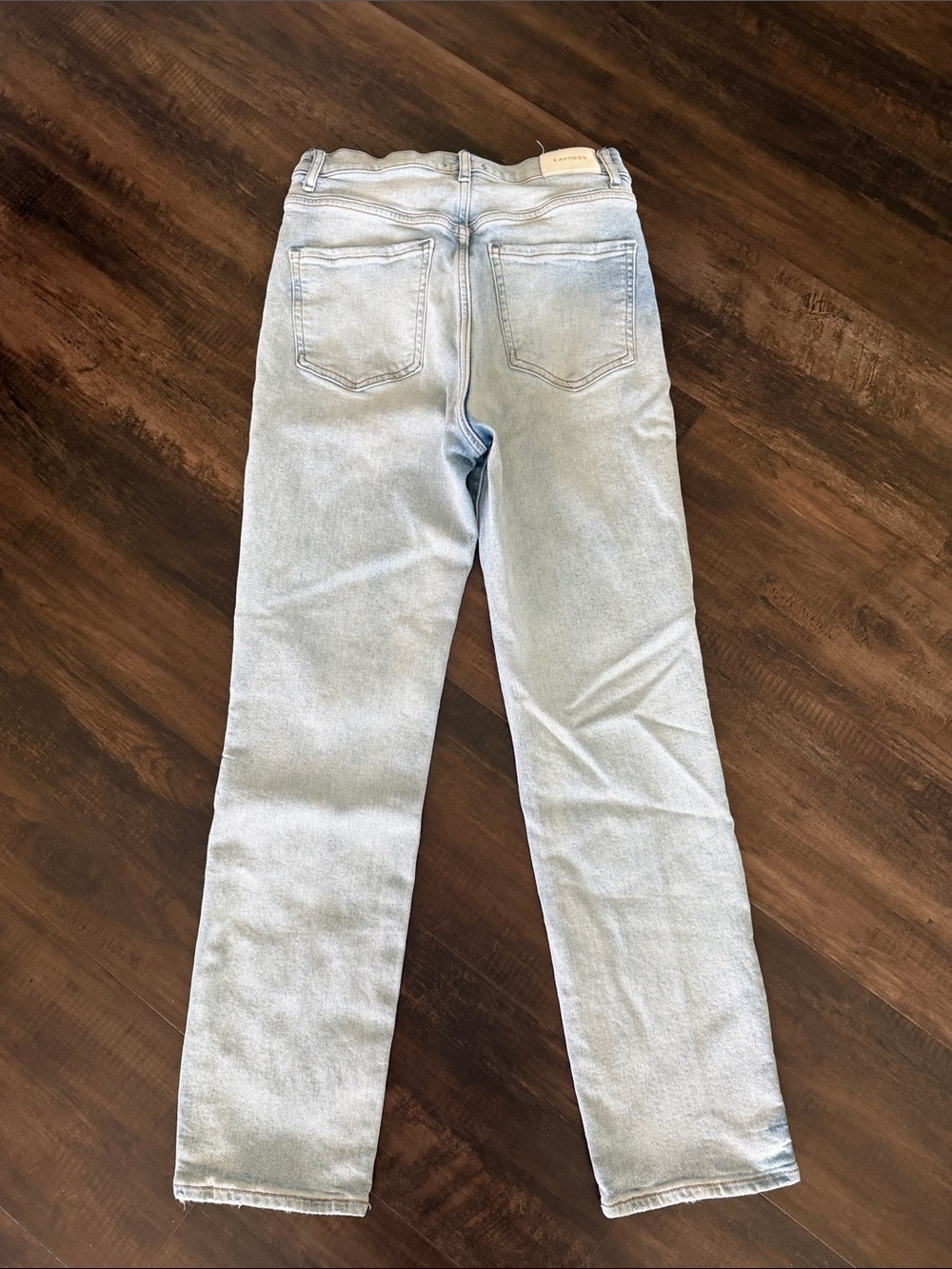 Express Light Blue Straight Leg Jeans - Picture 5 of 5